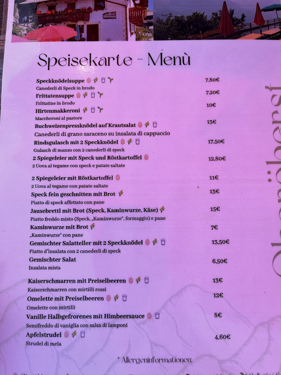 Gasthaus Oberöberst Photo Menu 2