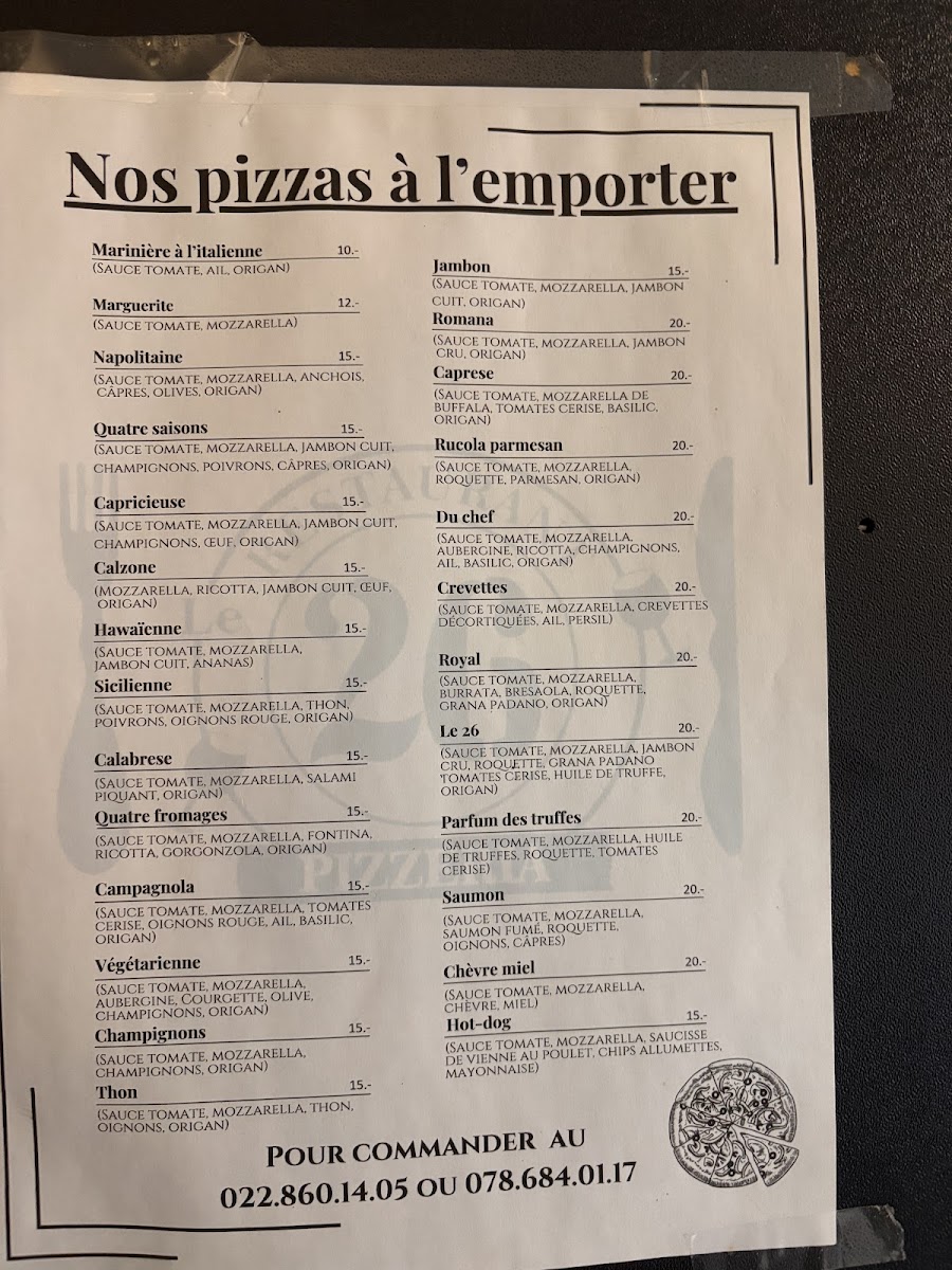 Restaurant Pizzeria Le 26 Photo Menu 1