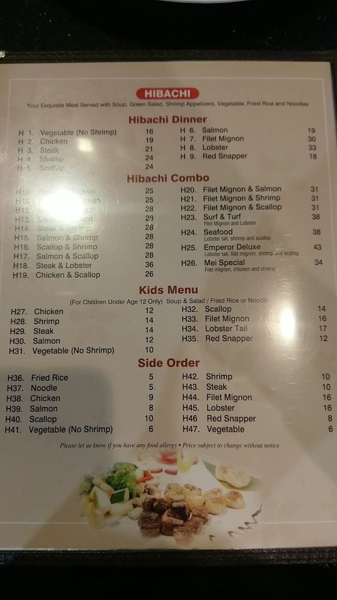 Mei Hibachi Photo Menu 3