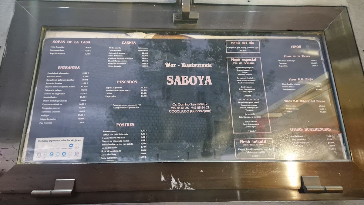 BAR RESTAURANTE SABOYA. Photo Menu 1