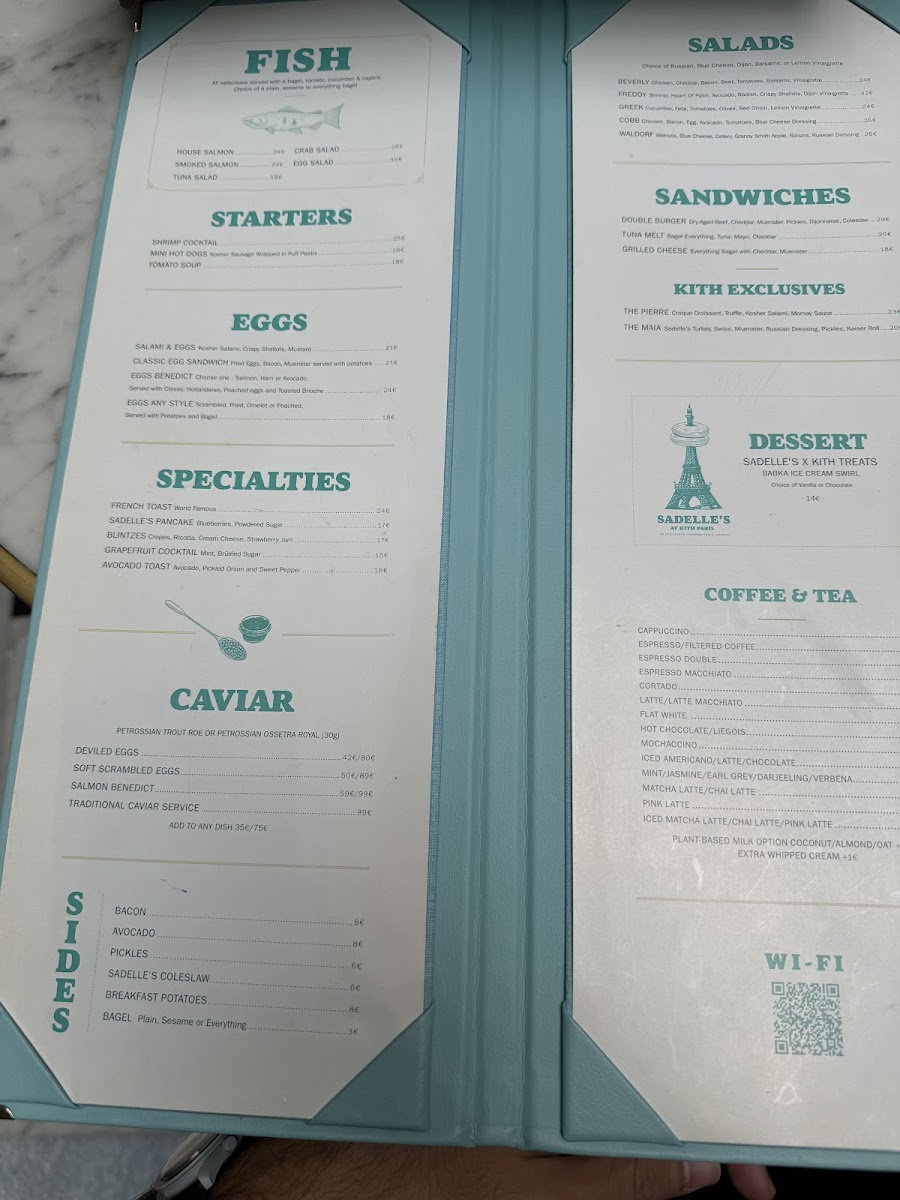 Sadelle's at Kith Paris Photo Menu 10