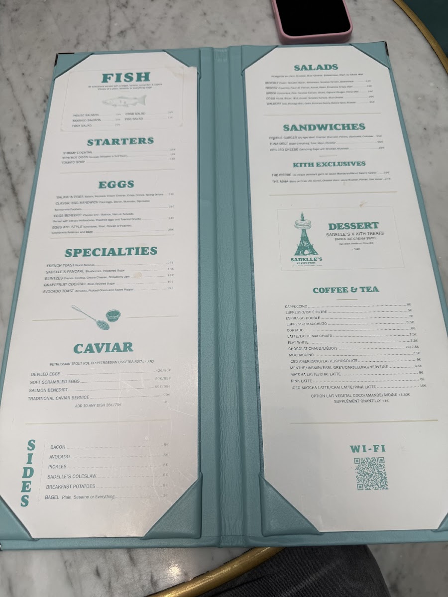 Sadelle's at Kith Paris Photo Menu 3