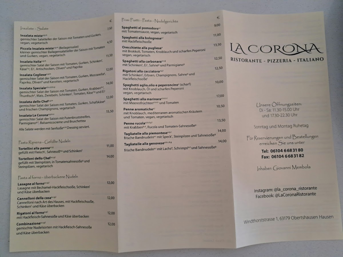 La Corona Photo Menu 3