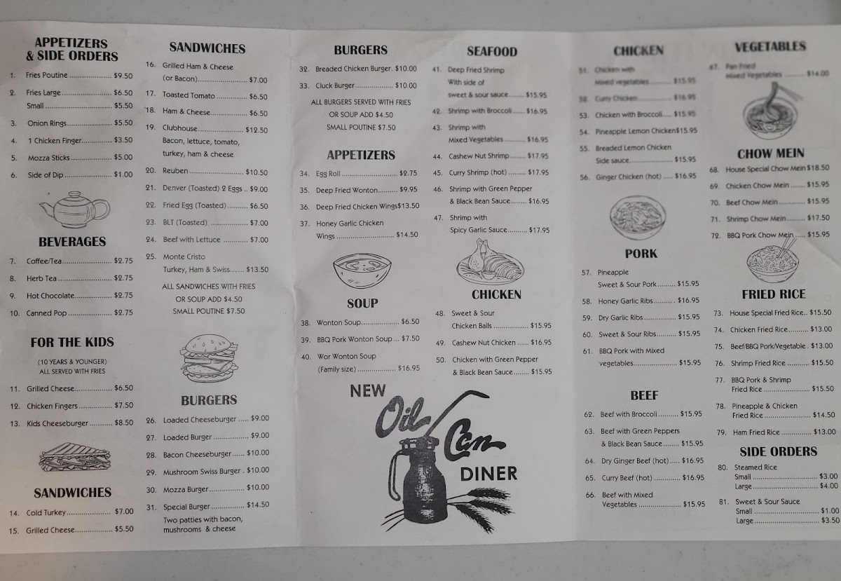 New Oil Can Diner Photo Menu 1