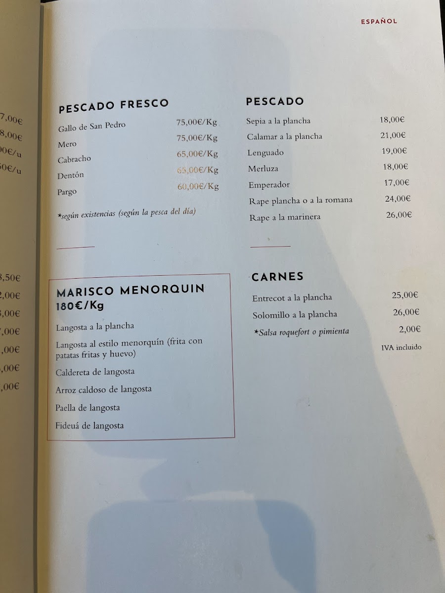 Cap Roig Photo Menu 5