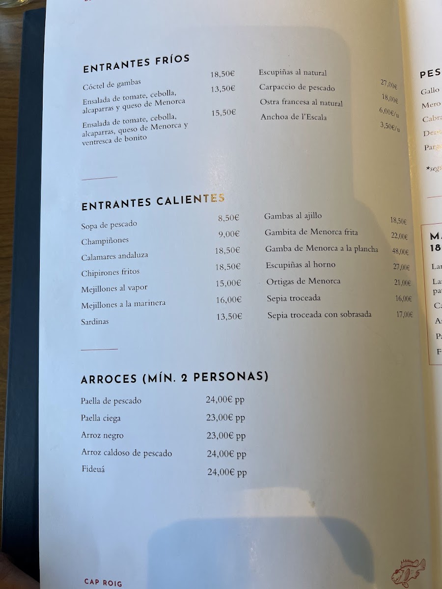 Cap Roig Photo Menu 6