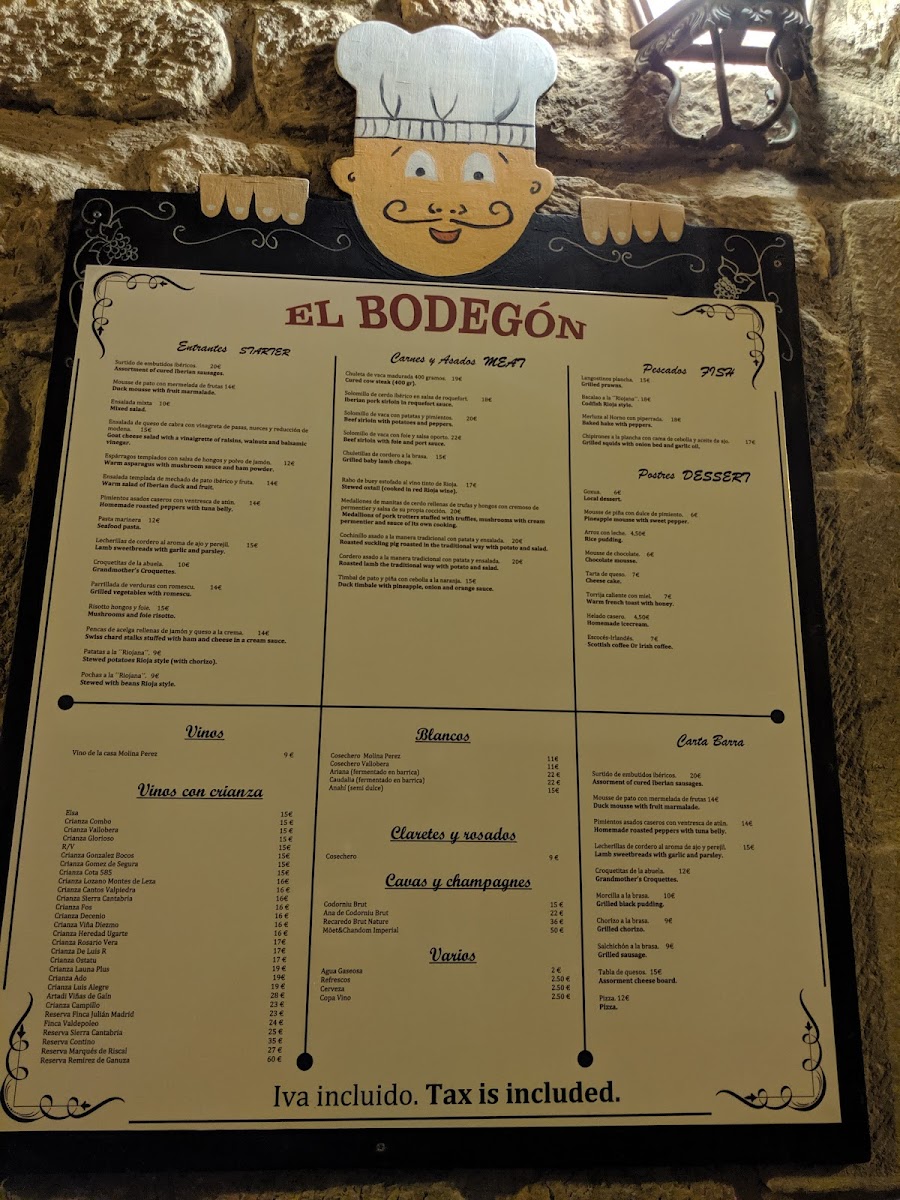 Restaurante El Bodegón, Laguardia Photo Menu 10