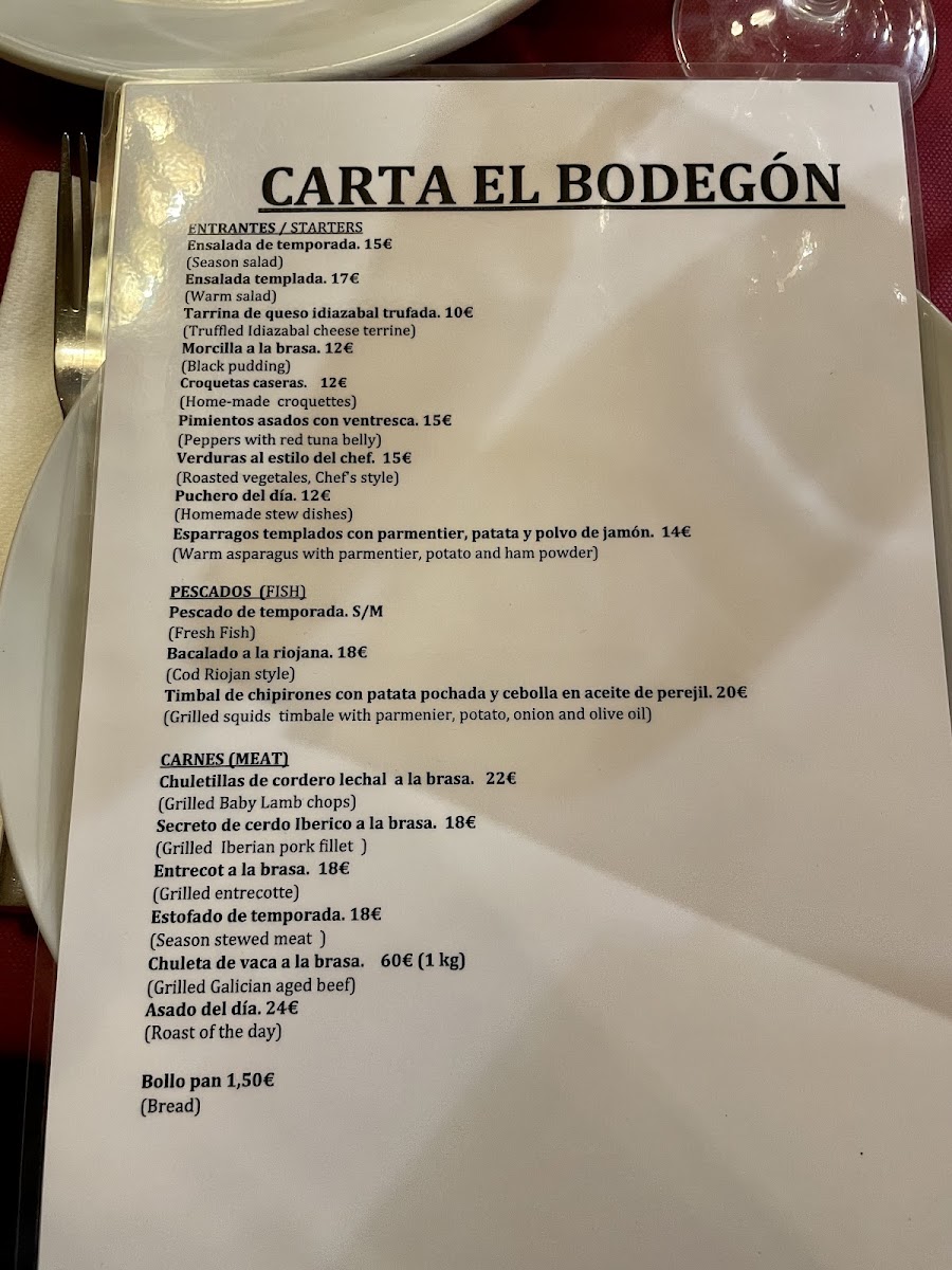 Restaurante El Bodegón, Laguardia Photo Menu 4