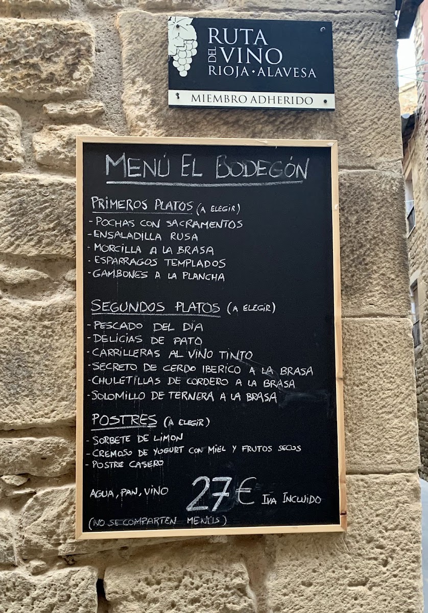 Restaurante El Bodegón, Laguardia Photo Menu 9