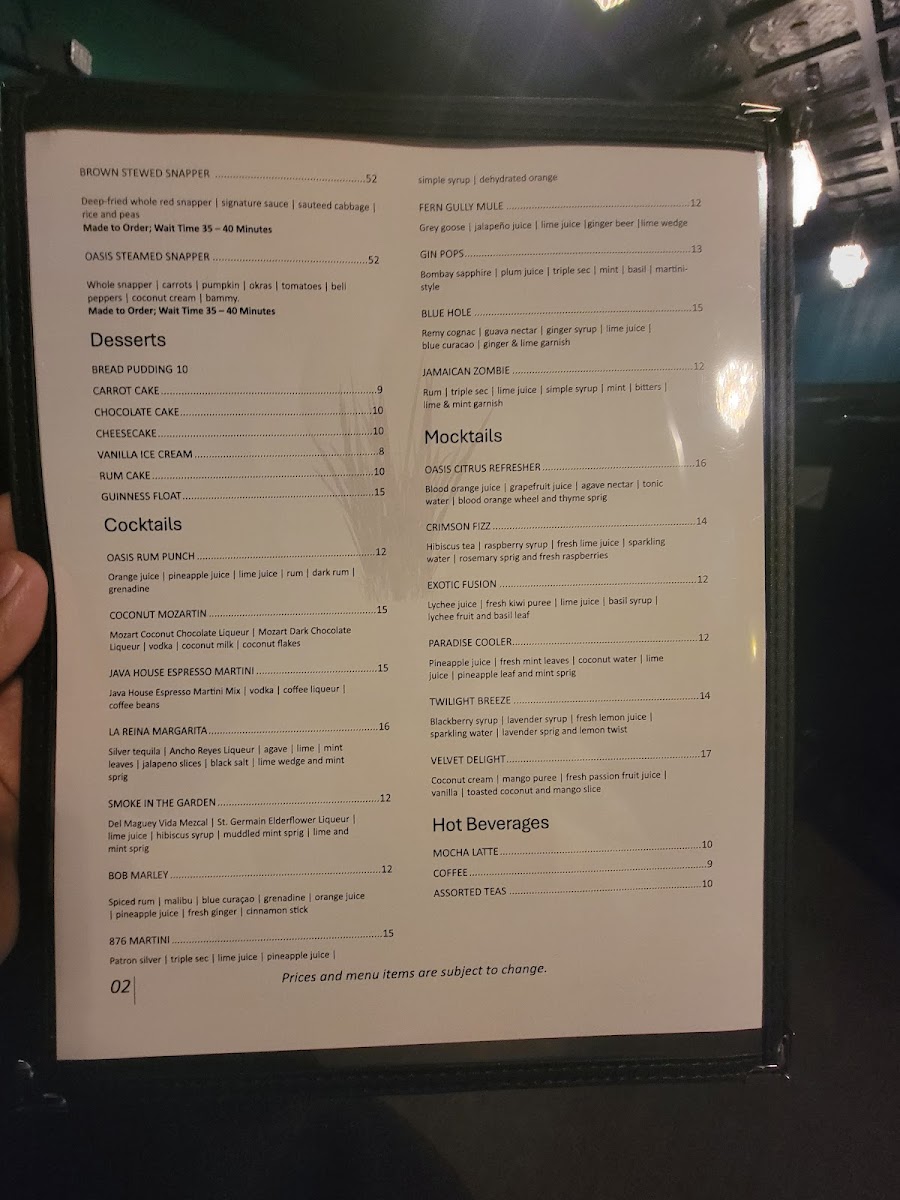 Seta Oasis Restaurant & Lounge Photo Menu 2