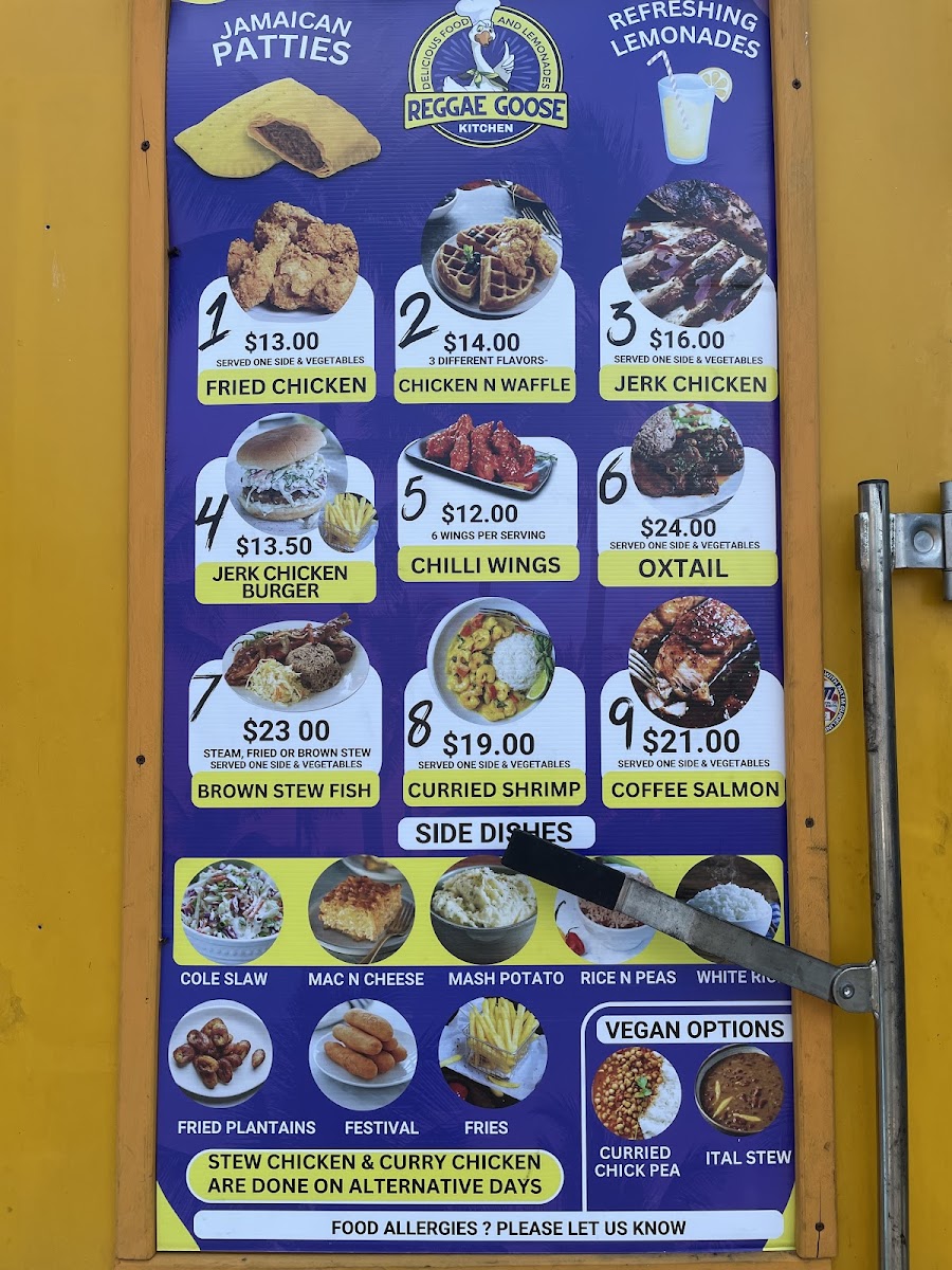 Reggae Goose Photo Menu 1