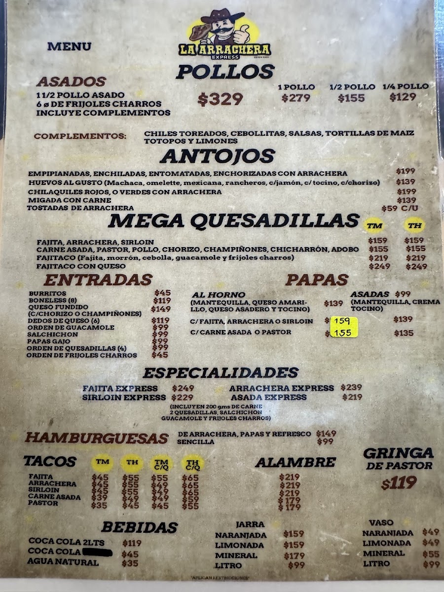 La Arrachera Express Photo Menu 1