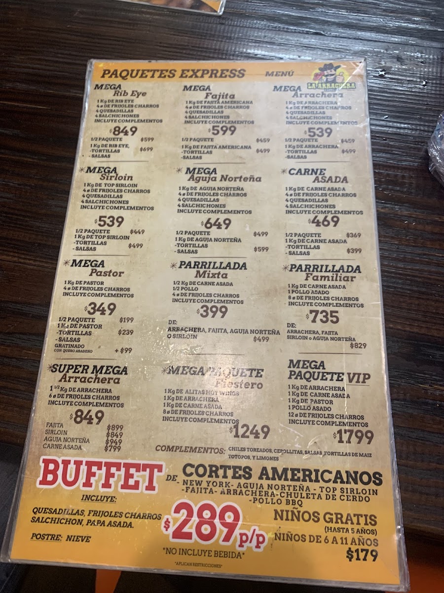 La Arrachera Express Photo Menu 6