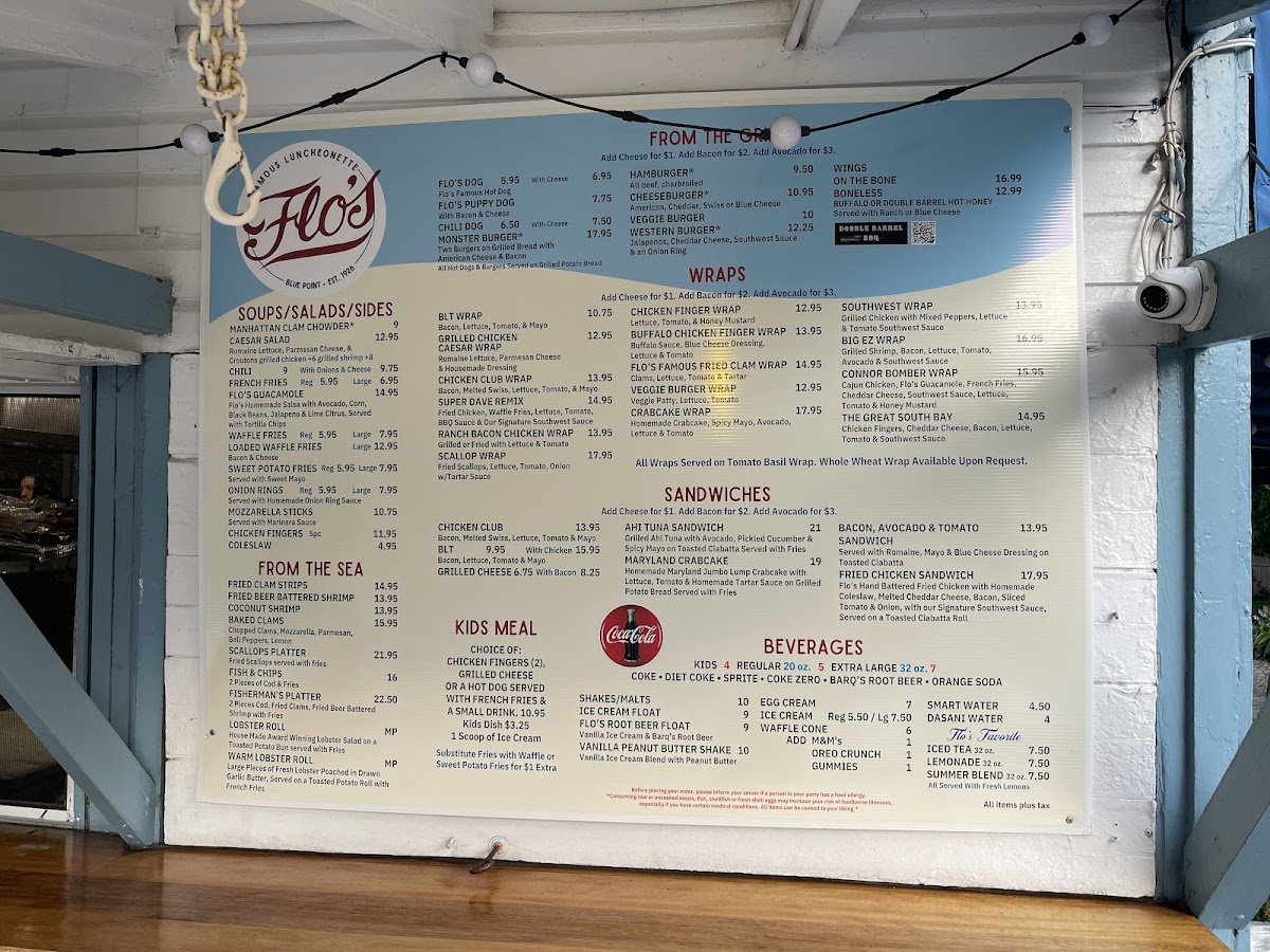 Flo's Luncheonette Photo Menu 1