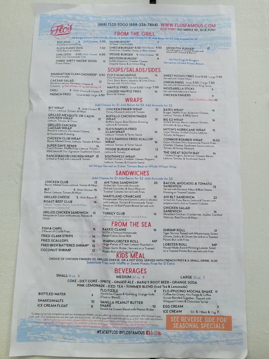 Flo's Luncheonette Photo Menu 2
