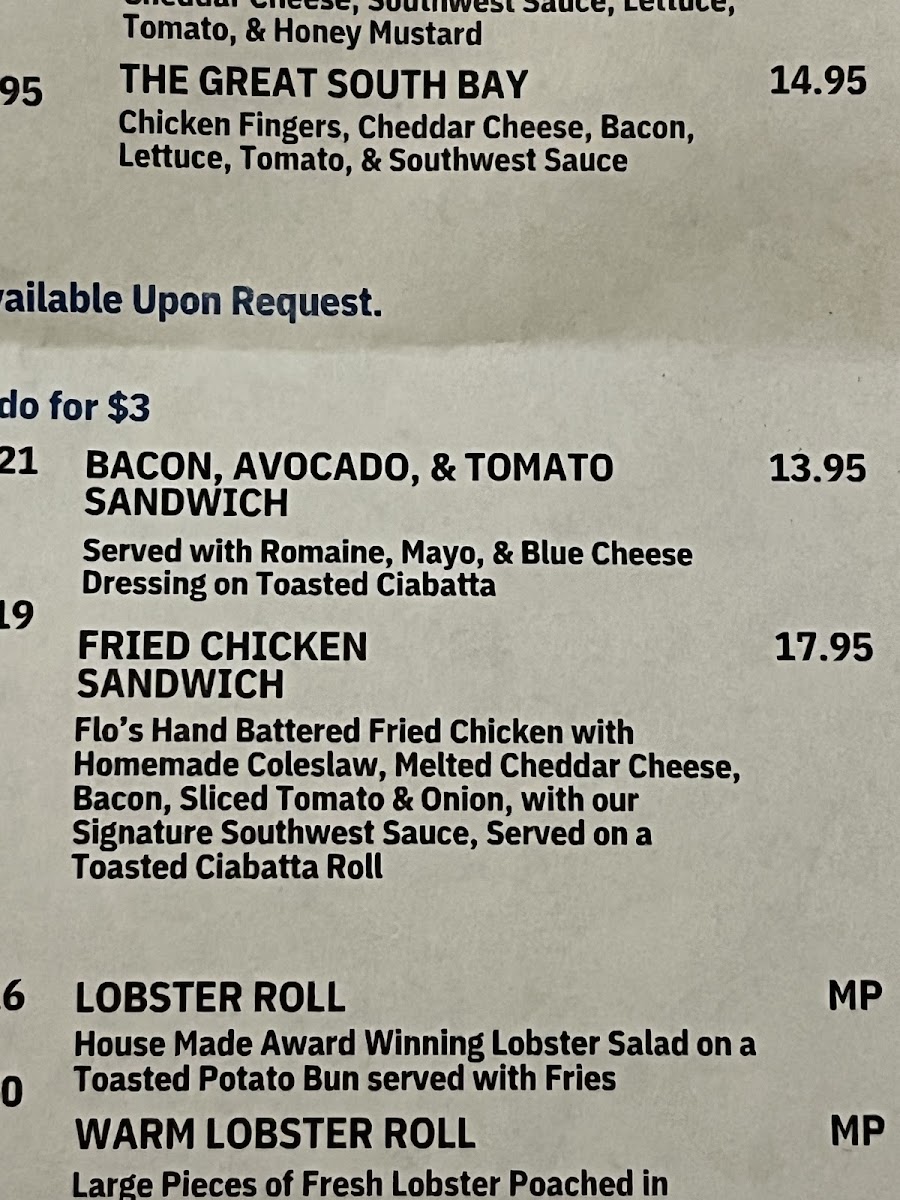 Flo's Luncheonette Photo Menu 3
