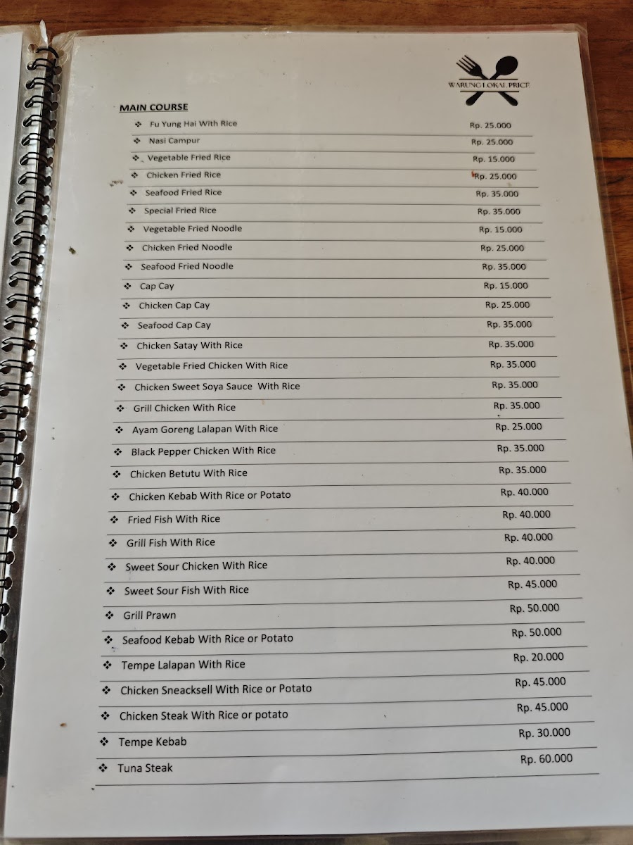 Warung Local Price Photo Menu 2