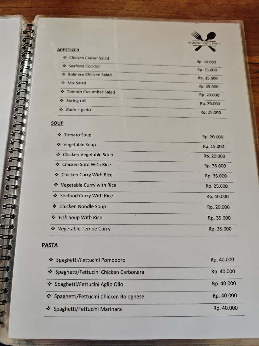 Warung Local Price Photo Menu 4