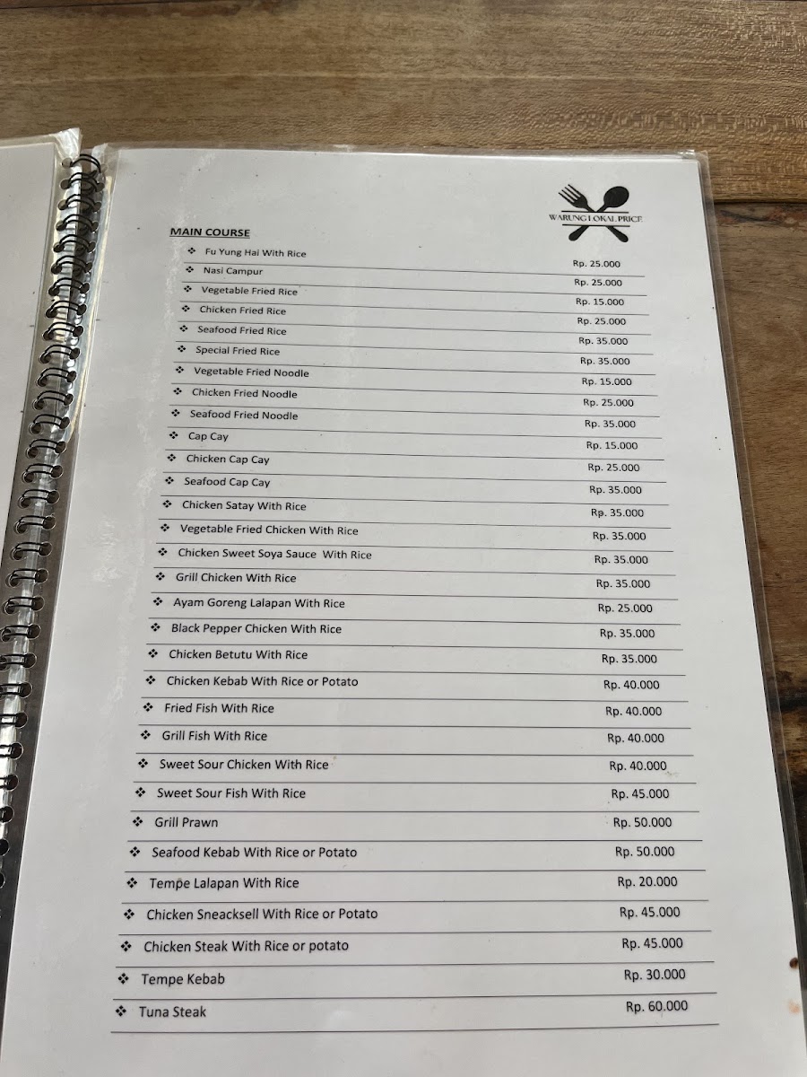 Warung Local Price Photo Menu 6