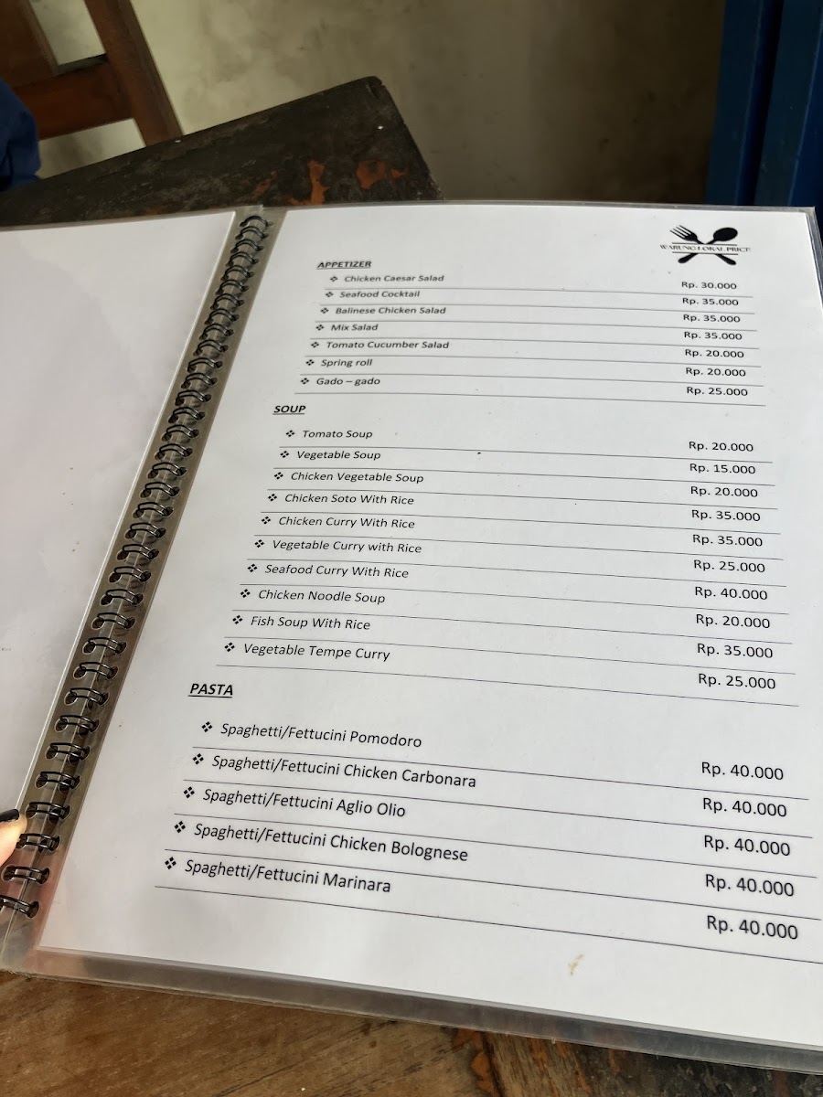 Warung Local Price Photo Menu 9