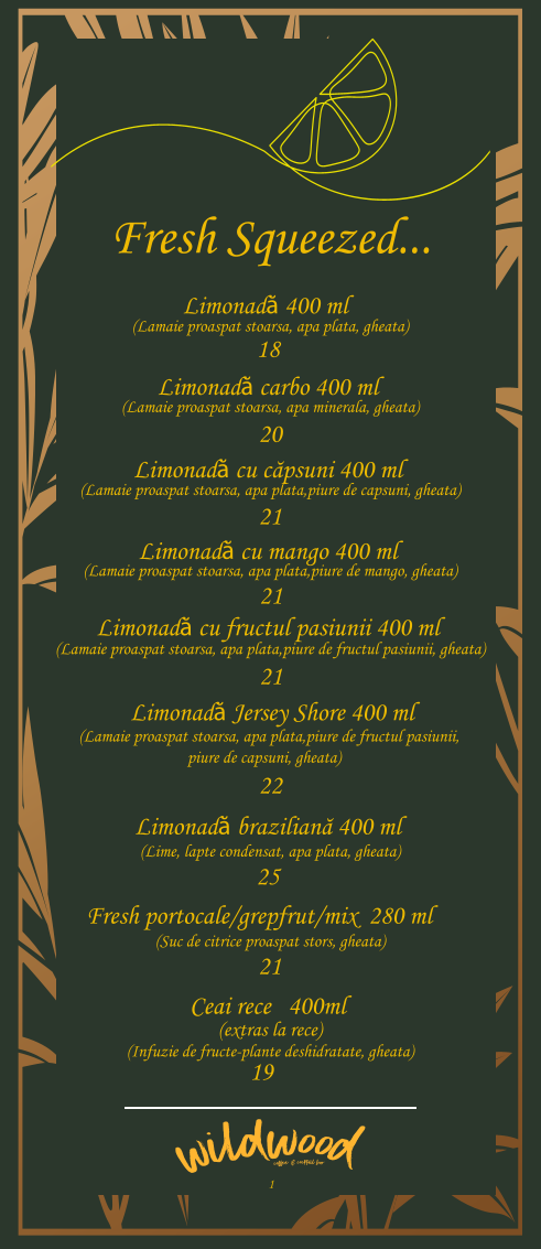 Wildwood Coffee & Cocktail Bar Photo Menu 1