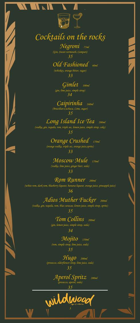 Wildwood Coffee & Cocktail Bar Photo Menu 2