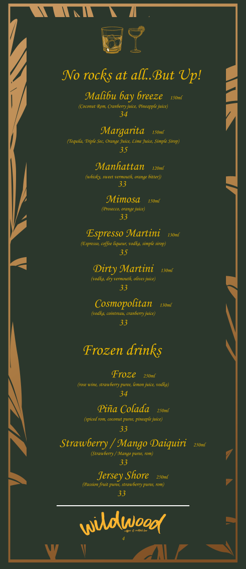 Wildwood Coffee & Cocktail Bar Photo Menu 3