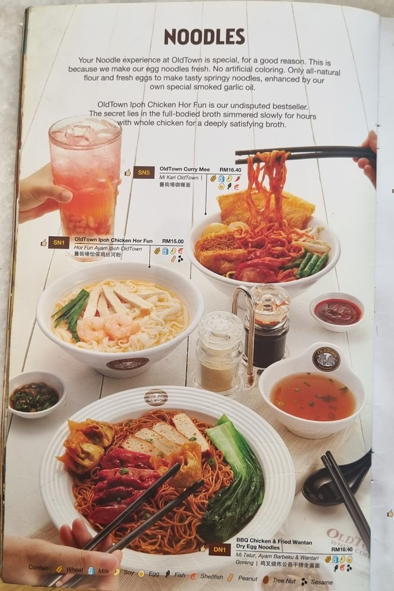 OLDTOWN White Coffee @ Melaka Cheng Photo Menu 5