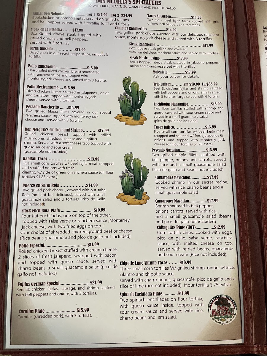 Don Melquias Photo Menu 3