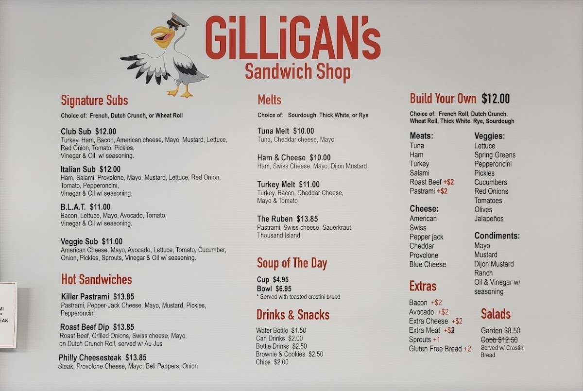 Gilligan’s Sandwich Shop Photo Menu 4