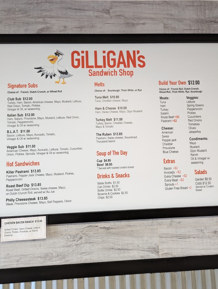 Gilligan’s Sandwich Shop Photo Menu 5