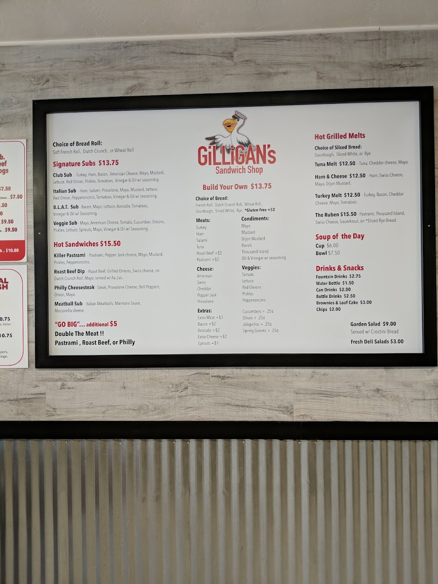 Gilligan’s Sandwich Shop Photo Menu 6
