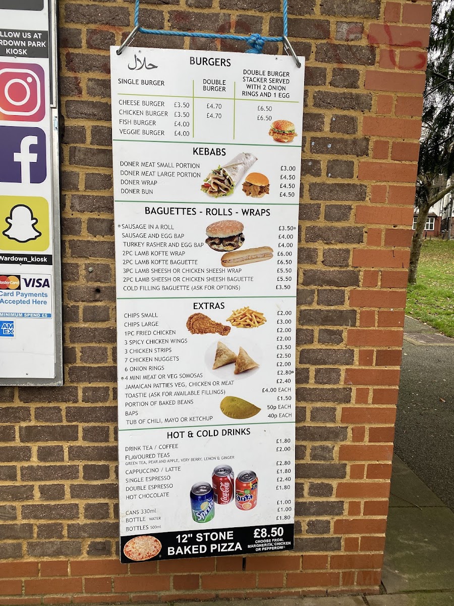 Wardown Park Kiosk Photo Menu 2