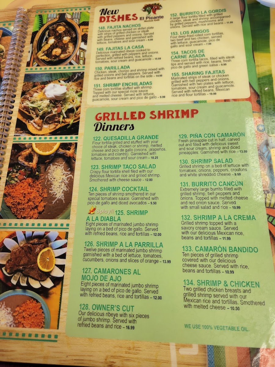 El Picante Photo Menu 1