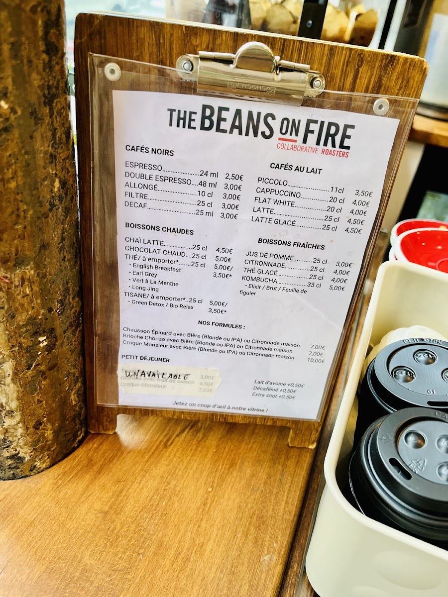 The Beans on Fire Photo Menu 4