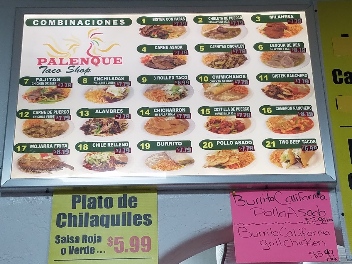 El Palenque Taco Shop Photo Menu 2