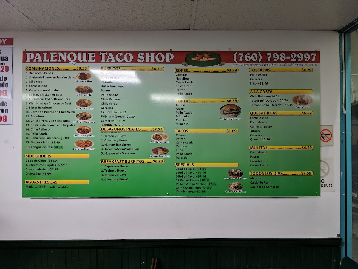 El Palenque Taco Shop Photo Menu 3