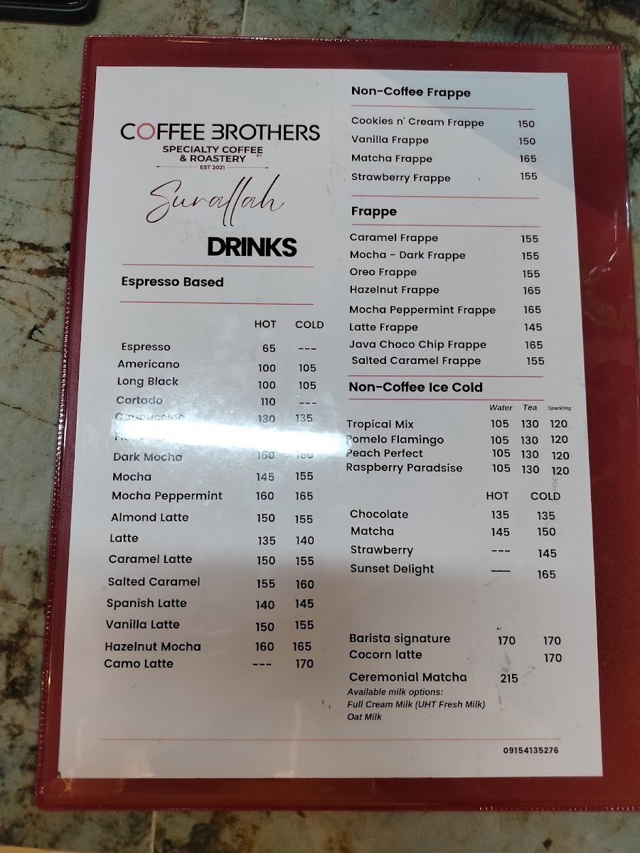 Coffee Brothers Surallah - Specialty Coffee and Roastery Photo Menu 4