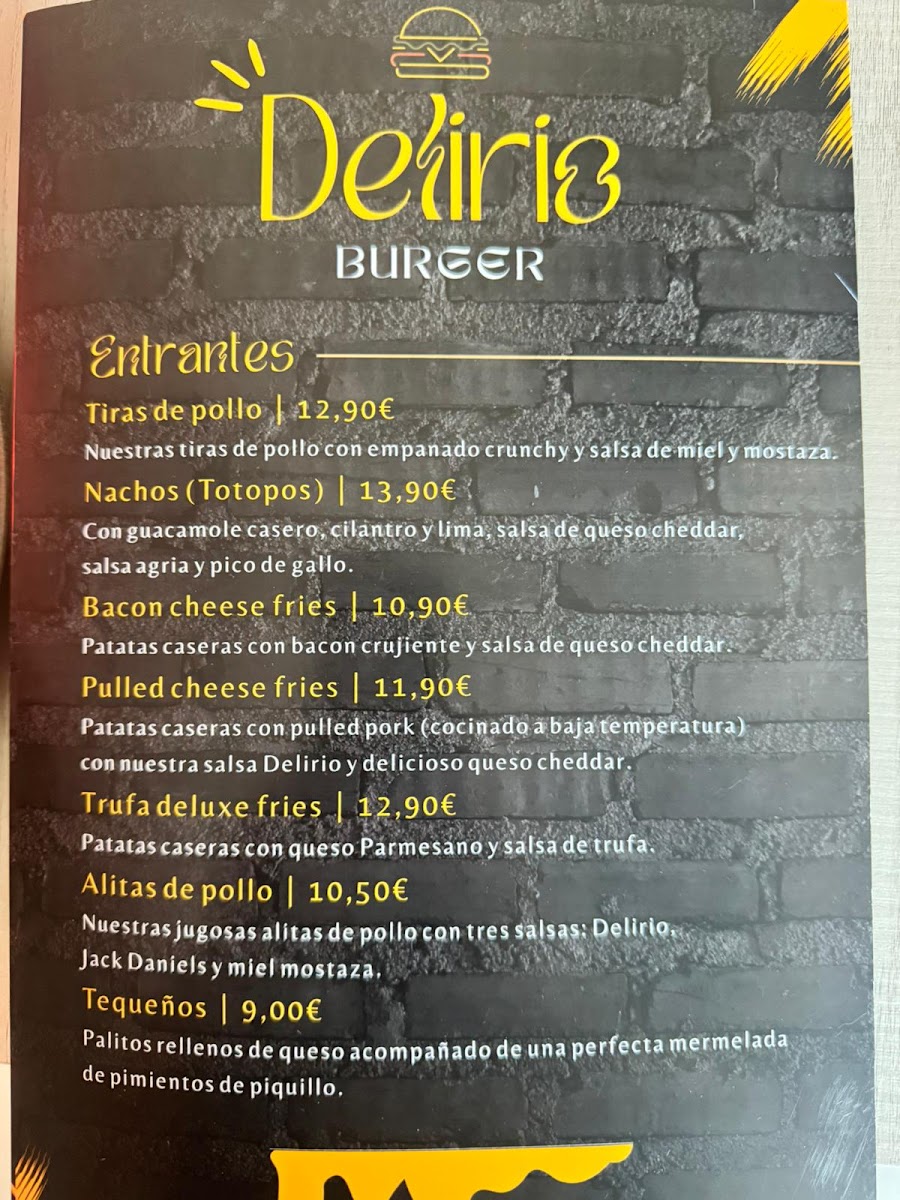 Delirio Burger Photo Menu 1
