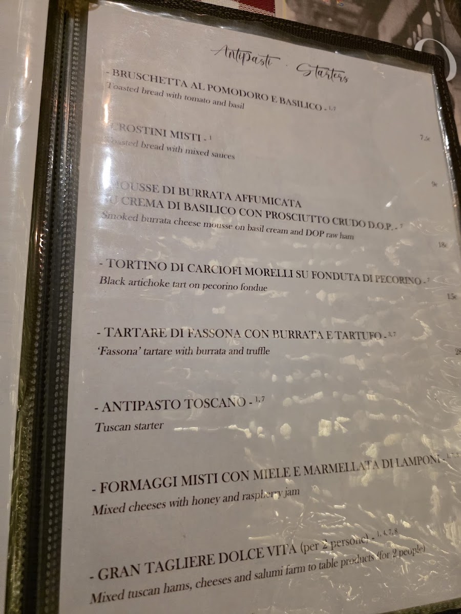 Osteria La Dolce Vita Firenze Photo Menu 4
