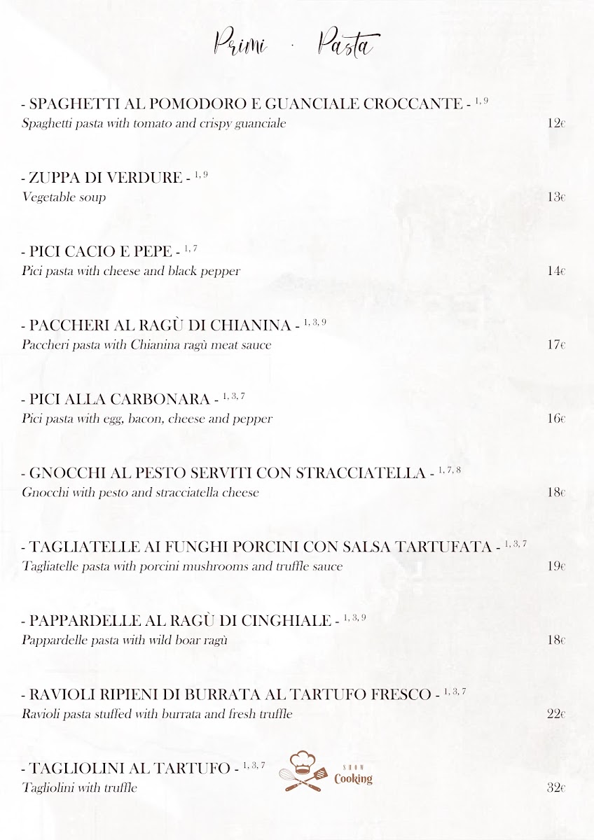 Osteria La Dolce Vita Firenze Photo Menu 5