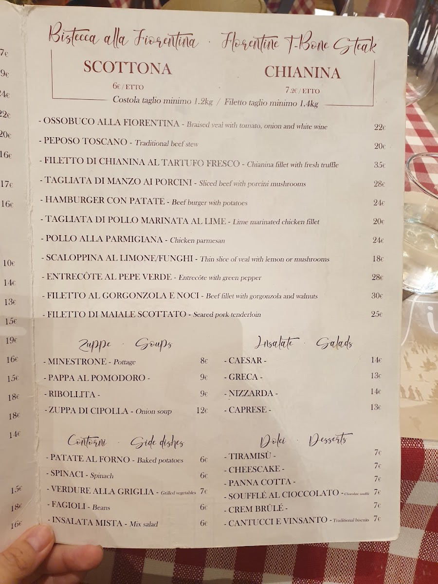 Osteria La Dolce Vita Firenze Photo Menu 7