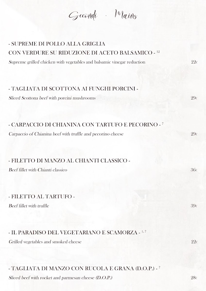 Osteria La Dolce Vita Firenze Photo Menu 8