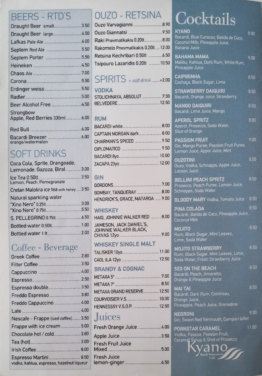 Kyano beach restaurant Photo Menu 7
