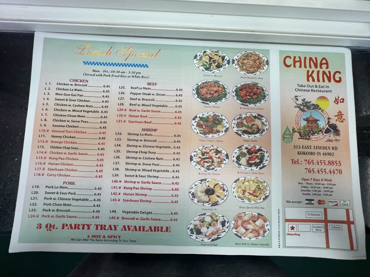 China King Chinese Restaurant Photo Menu 4