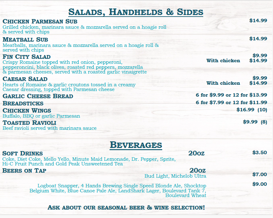 Fin City Pizza Photo Menu 4