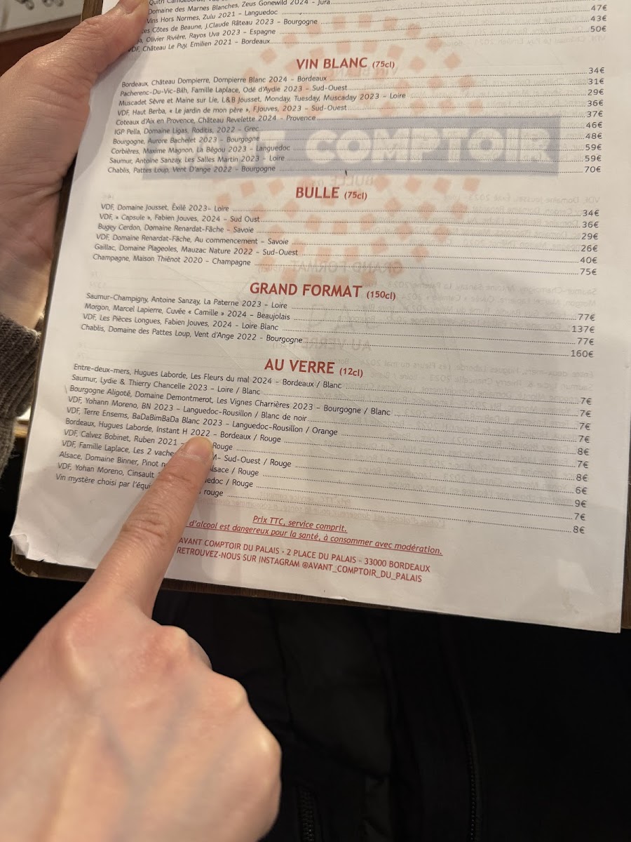 L’avant comptoir du palais Photo Menu 2