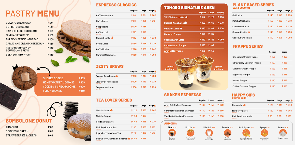 TOMORO COFFEE - Citrine Residences Photo Menu 1