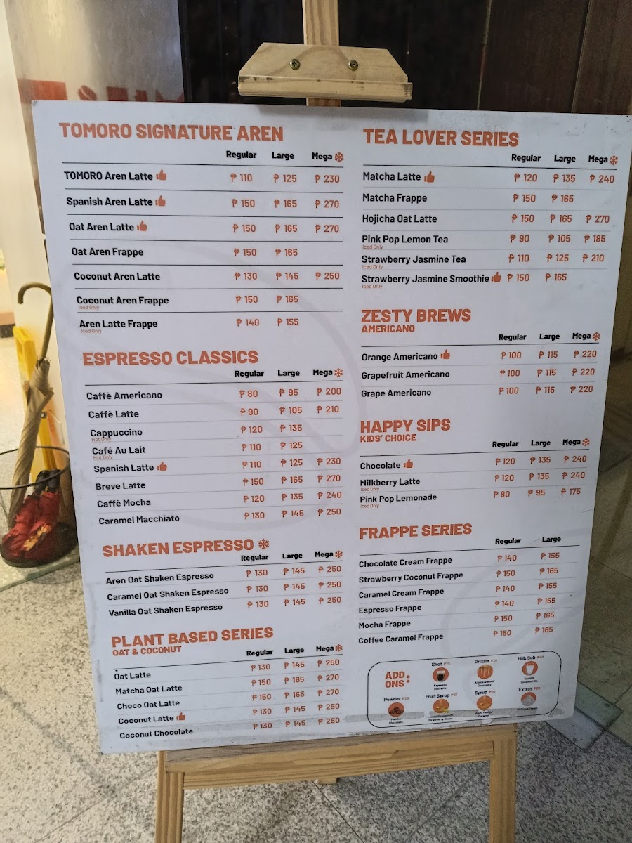 TOMORO COFFEE - Citrine Residences Photo Menu 4