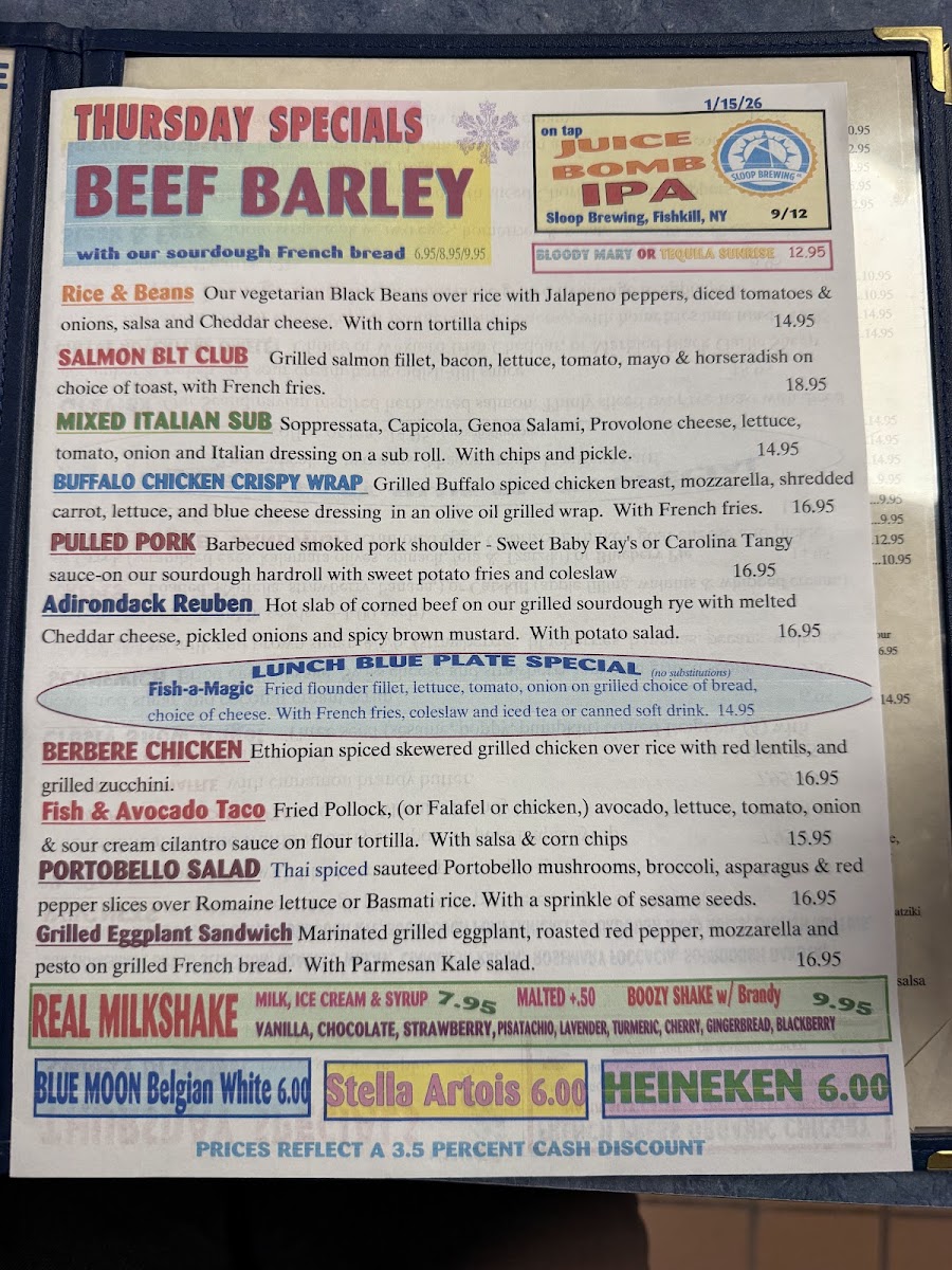 Four Corners Luncheonette Photo Menu 1